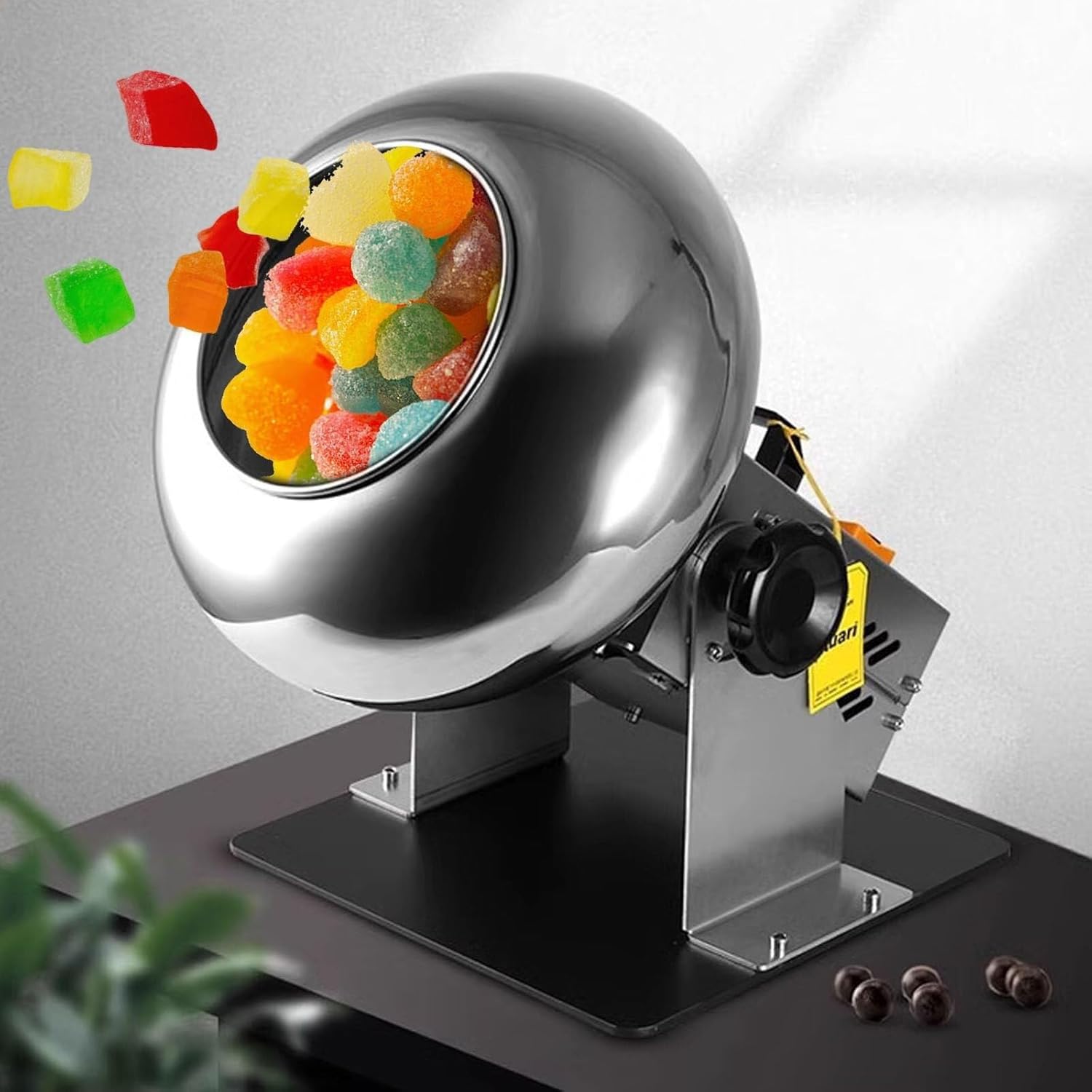 Macchina automatica di rivestimento per compresse, padella per cioccolato e zucchero da 200 W, 58 giri/min, ideale per ristoranti e negozi di alimentari, attrezzatura per rivestimento di caramelle