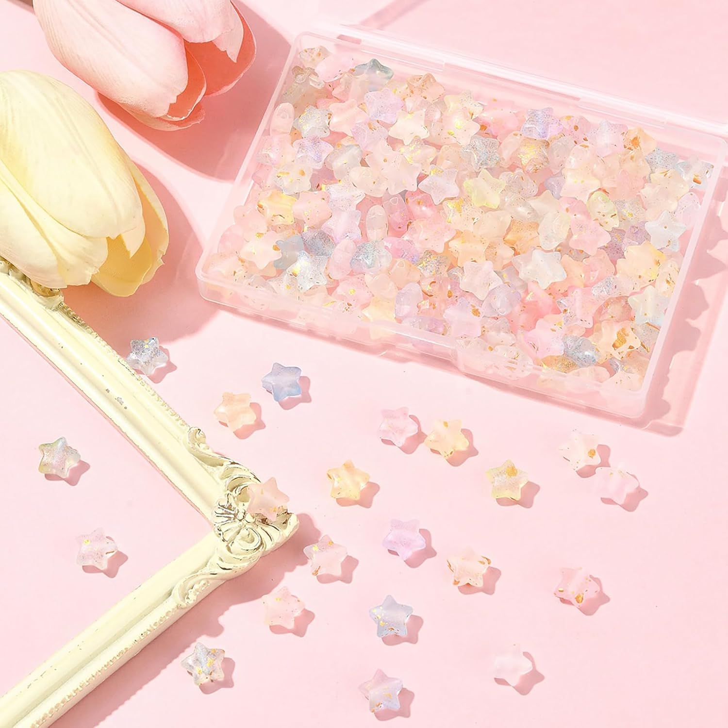 200Pcs Cute Star Acrylic Beads for Jewelry Making AB Colorful Transparent Spacer Beads for Bracelets Necklace Earrings Making DIY Crafts Gift - Image 7