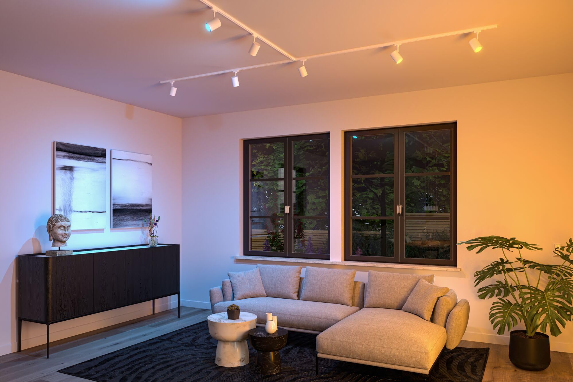 Paulmann 95663 URail Schienenspot Luxe Smart Home Zigbee RGBW GU10 4,8W dimmbar 230V Signalweiß Schienensystem