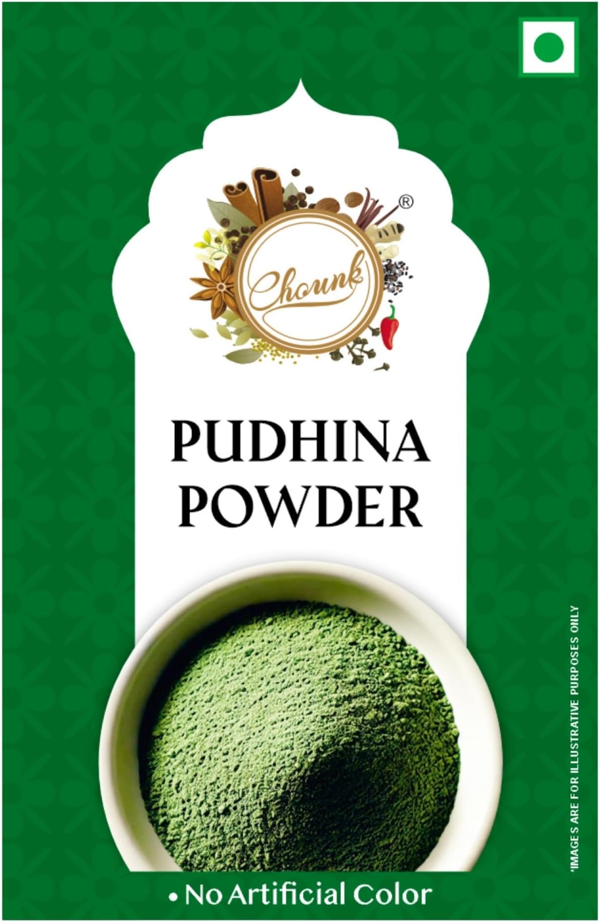 Chounk Natural Mint Powder Dry 100gm| Pudina Powder with No Added Flavors & No Preservatives | Dry Mint Leaves Powders
