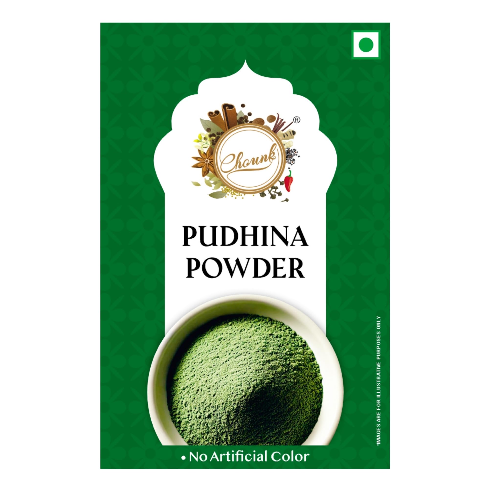 Chounk Pure And Natural Mint Powder | Pudina Powder with No Added Flavors & No Preservatives | Dry Mint Leaves Powder - 100 Grams
