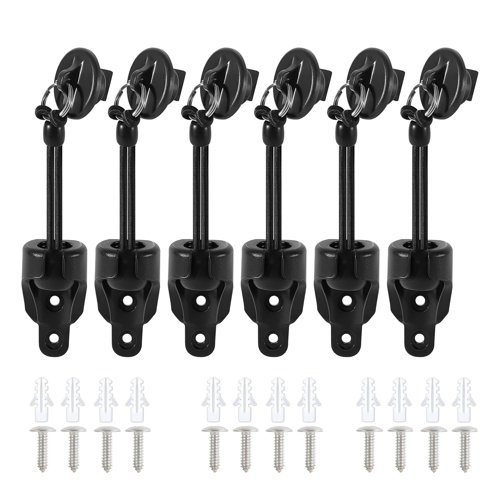 Chuhan Black Universal Roller Shade Hardware Sunshade Hardware Kit, End Cap Bungee Parts For Coolaroo Cordless Exterior Outdoor Sun Shade Replacement（3 Set，Black）