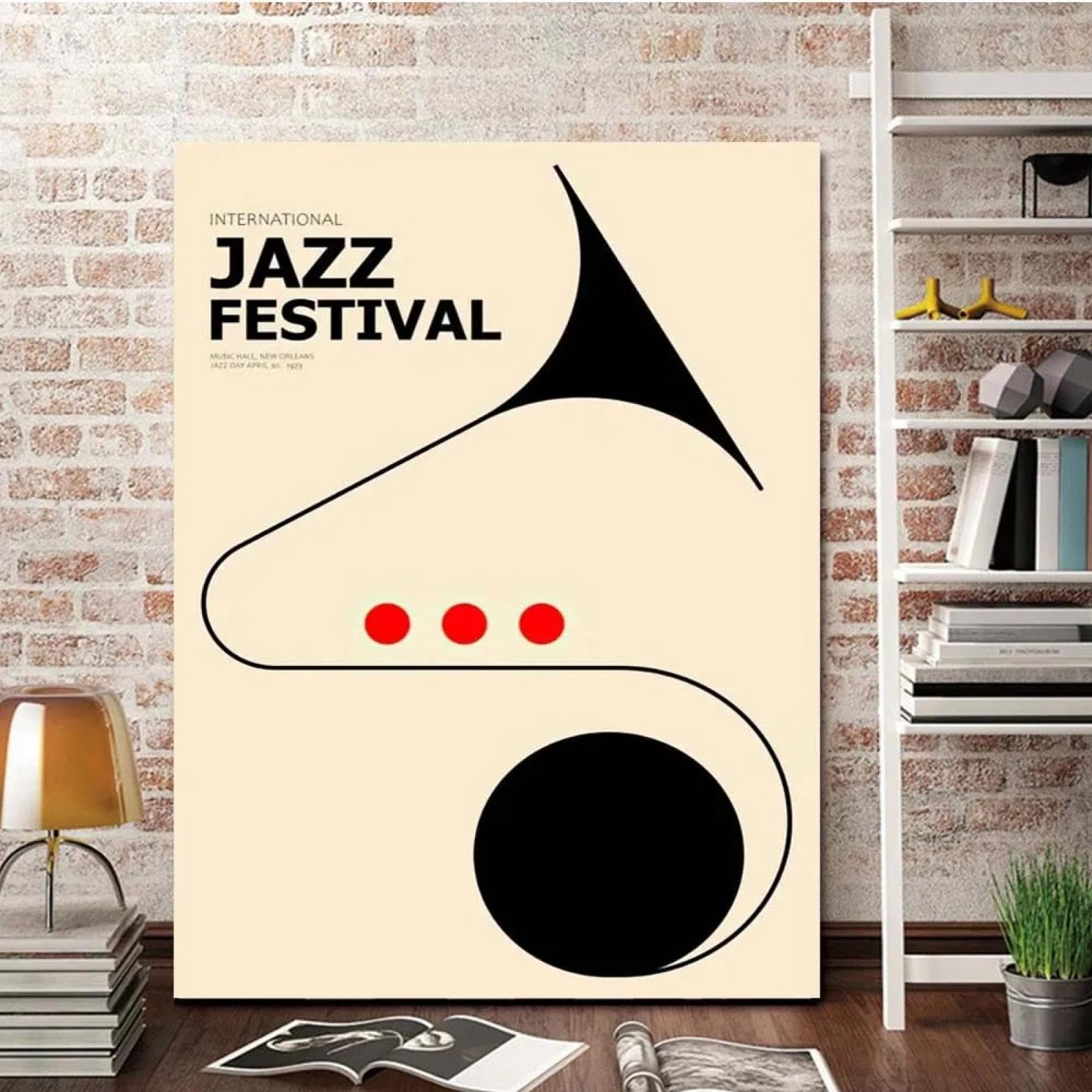 BMGKYAGL Poster retrò di musica classica con giradischi in vinile, dipinto su tela, quadro da parete con chitarra, arredamento moderno per la casa, cornice 60x80 cm