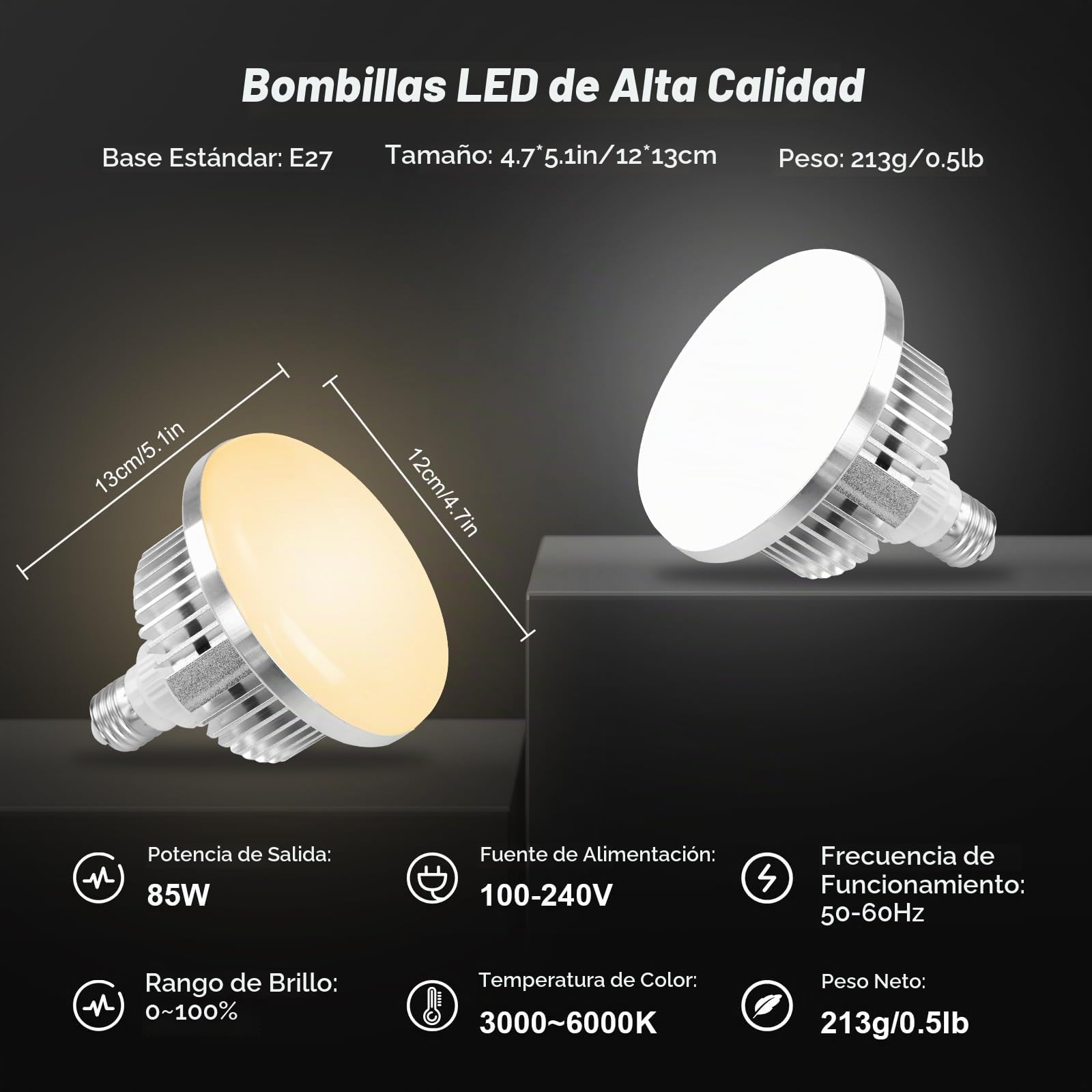 Soonpho Set de Softbox Octágono para Estudio Fotográfico, 55cm con Soportes de Luz, 3000-6000K Luces para Vídeo y Retratos, 2x85W