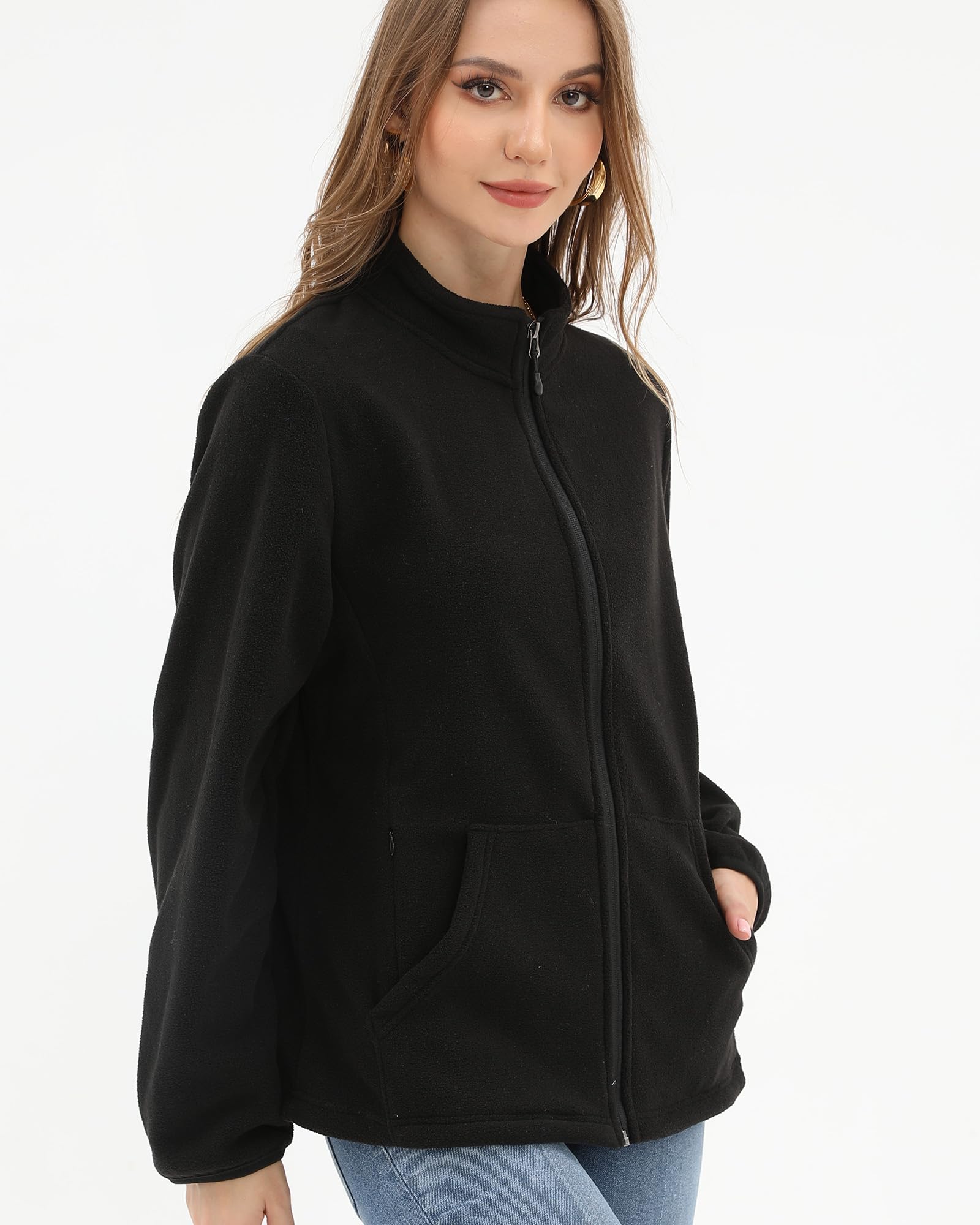 Argstar Chaqueta de forro polar para mujer con 6 bolsillos (XS-2XL)