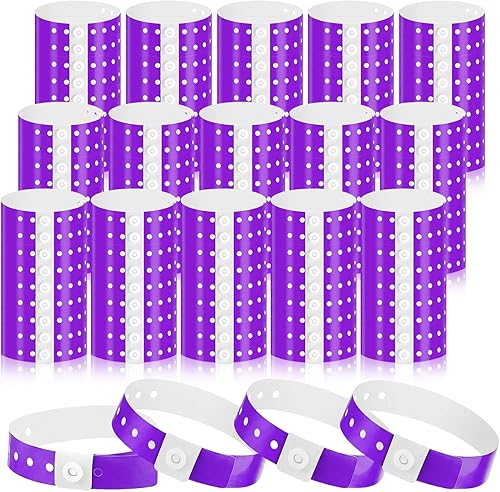 Miniatura 20 de Henoyso 300 pulseras de plástico multicolor para eventos, pulsera de vinilo de plástico para eventos, identificación de banda de brazo