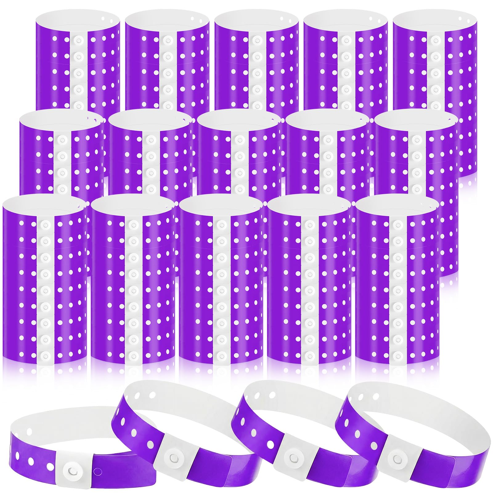 Henoyso 300 Pcs Purple Plastic Wristbands for Events