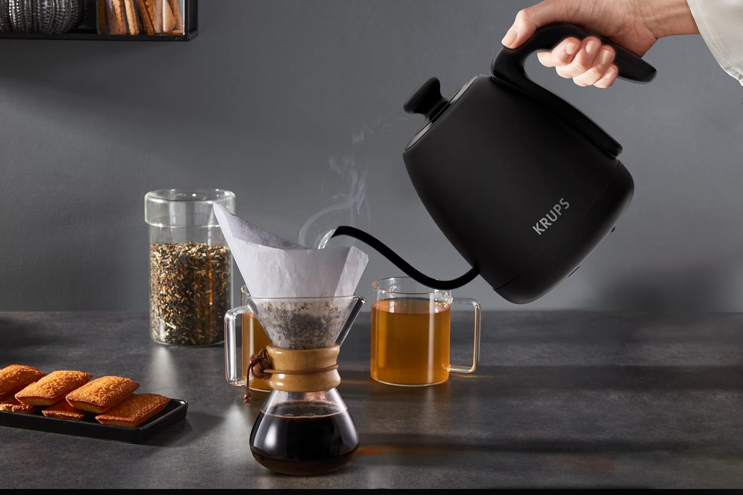 Krups Gooseneck Kettle pouring water