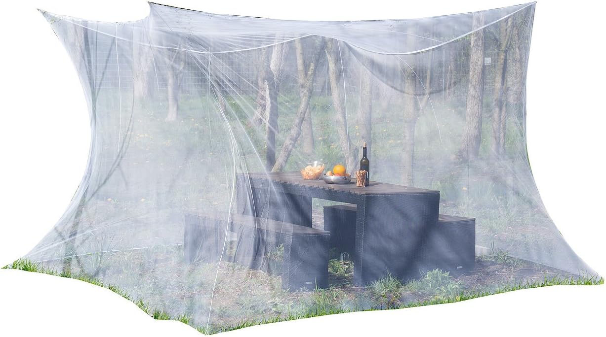 infactory XXL Mosquito Net for Indoor and Outdoor Use, 300 x 300 x 250 cm, 220 Mesh, White