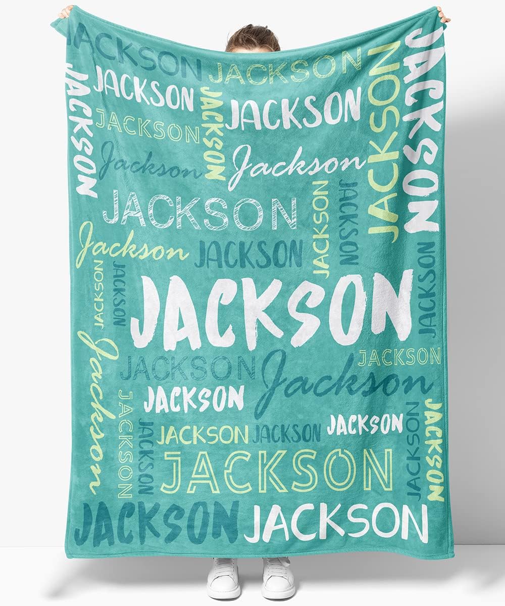 OLIVE OLIVIA Personalized Blankets for Kids with Names,Customized Blankets with Name