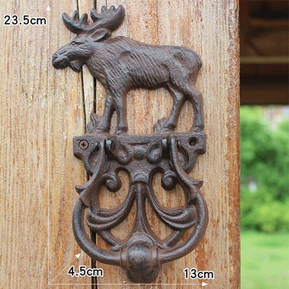 Retro Cast Iron Door Knocker Creative Front Door Door Handle for Garden/Wood House/Farm Ring Knocker