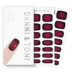 DANNI & TONI Semi Cured Gel Nail Strips Black Wine Red Ombre Gel Nail Wraps Gift for Woman | Midnight Velvet