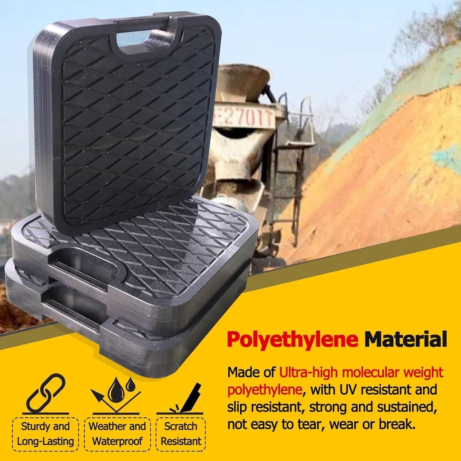 Podkładki pod wysięgnik dźwigu Gruba podkładka podpory do kampera z ergonomicznym uchwytem, ​​wytrzymałe podkładki do kampera/podstawka stabilizująca, do holowania dźwigu Podkładki pod dźwig z