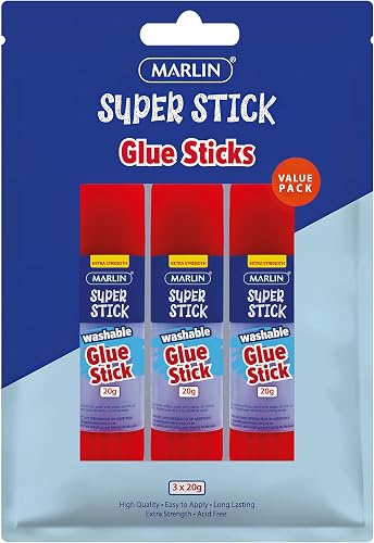 Marlin Non Toxic Glue Stick 3 Pack of 20 g