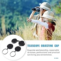 Vista 4 de 3 piezas de goma objetivo cubierta ocular Flip- Cubierta de alcance abierto para binoculares telescopio accesorios (negro)