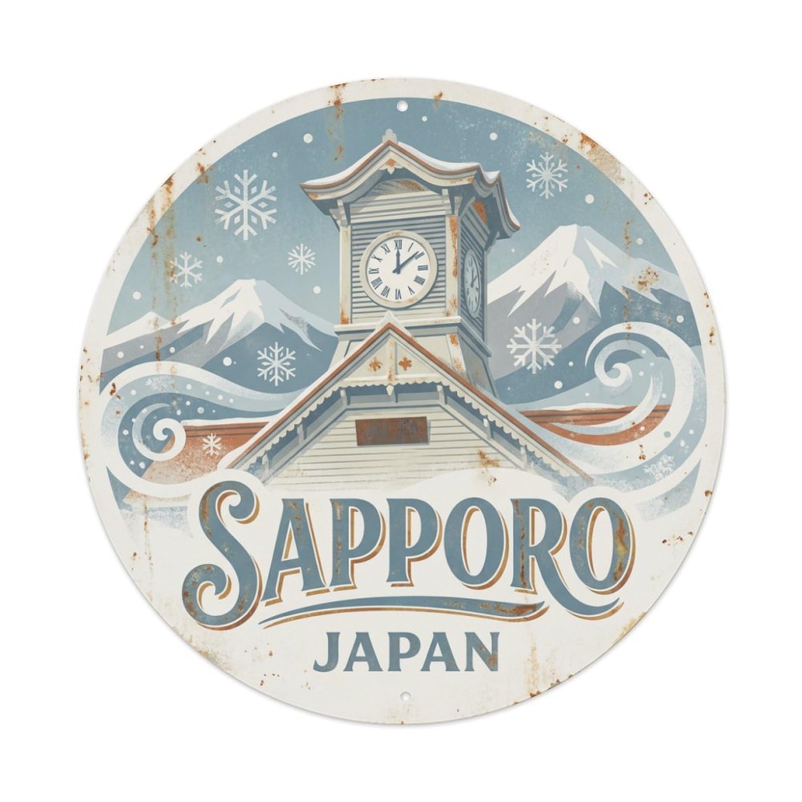 Fqnyr Style Metal Tin Sign Retro Japan Travel Sapporo