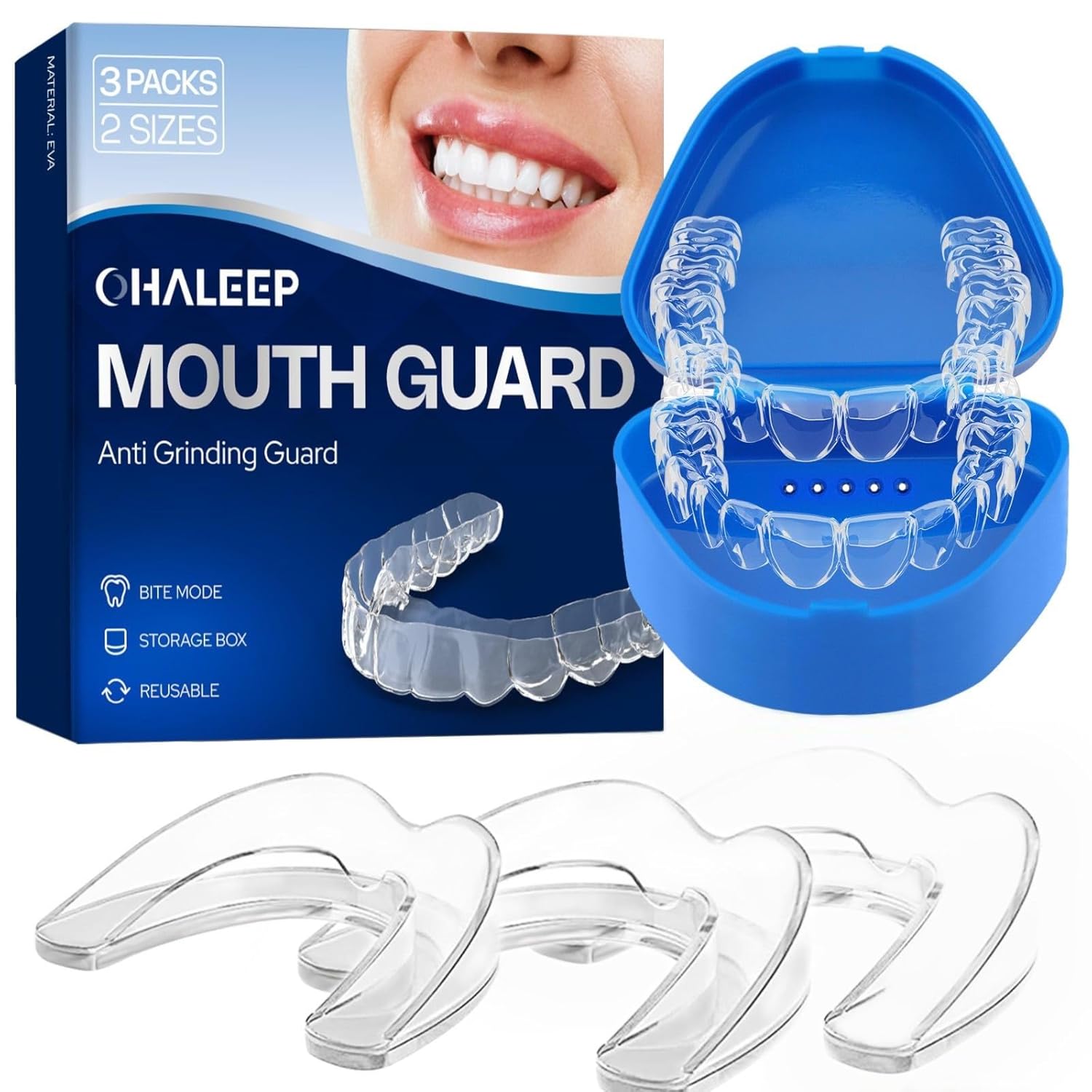 Anti Grinding Mouth Guard for Clenching Teeth at Night Teeth Grinding Mouthguards for Sleeping Mouth Guard for Grinding