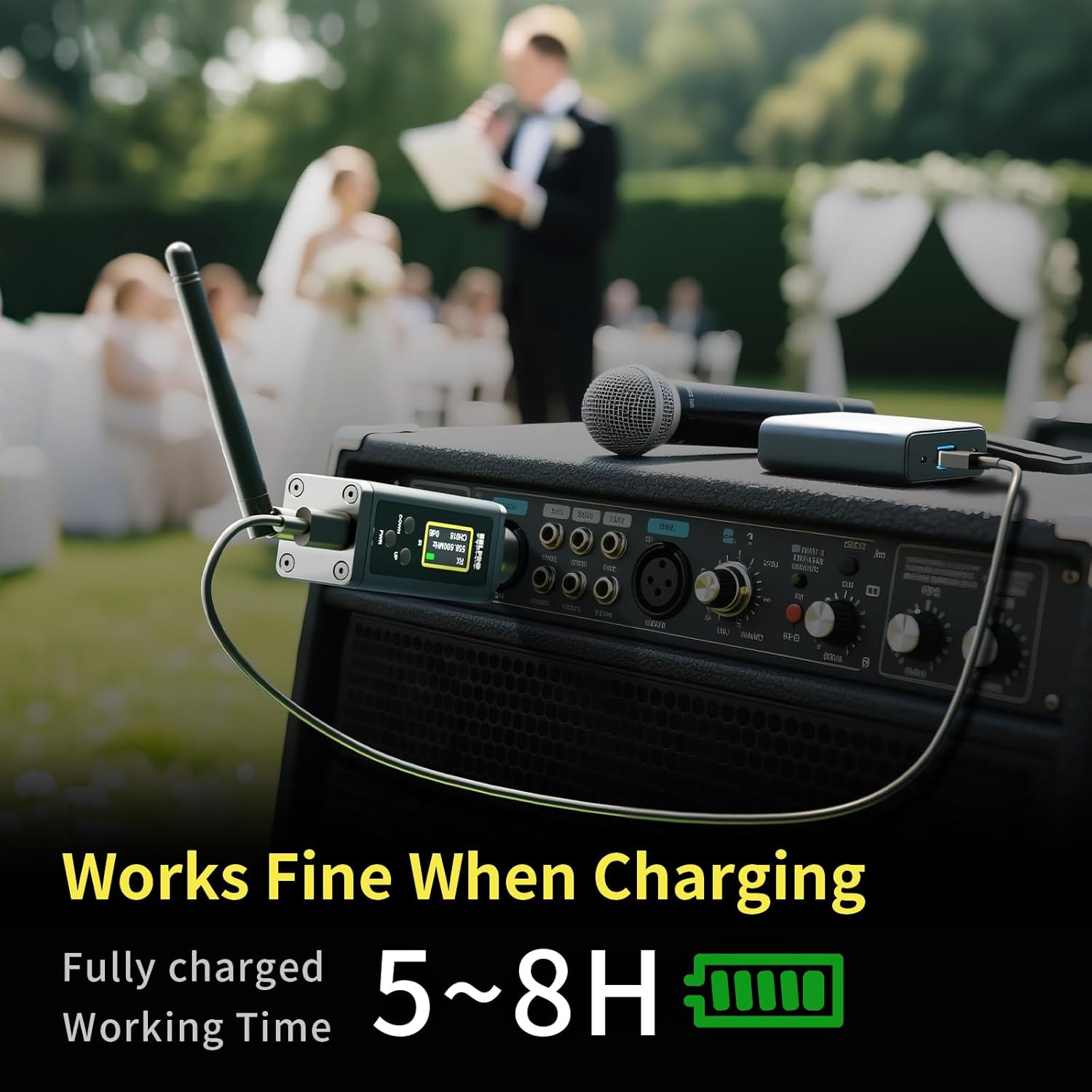 UHF Wireless XLR Transmitter and Receiver with Dual Antennas, 470ft Range, Auto Channel Scanning, Plug-on Wireless Mic Adapter for Audio Mixer, Sound Field Test, Acoustic Measurement, F30 - Image 6