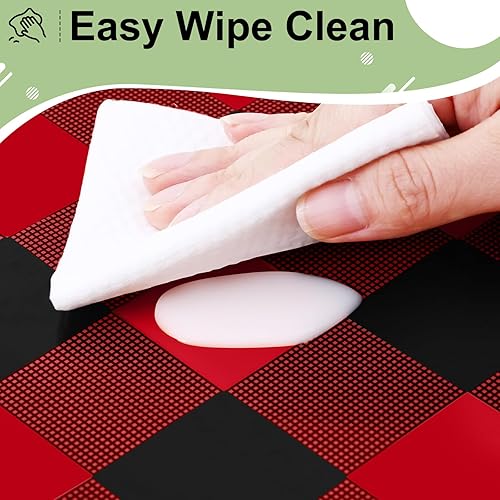 Vista 140 de misaya Paquete de 4 manteles desechables de búfalo, mantel de plástico impermeable de 54 x 108 pulgadas, manteles rectangulares a cuadros caqui