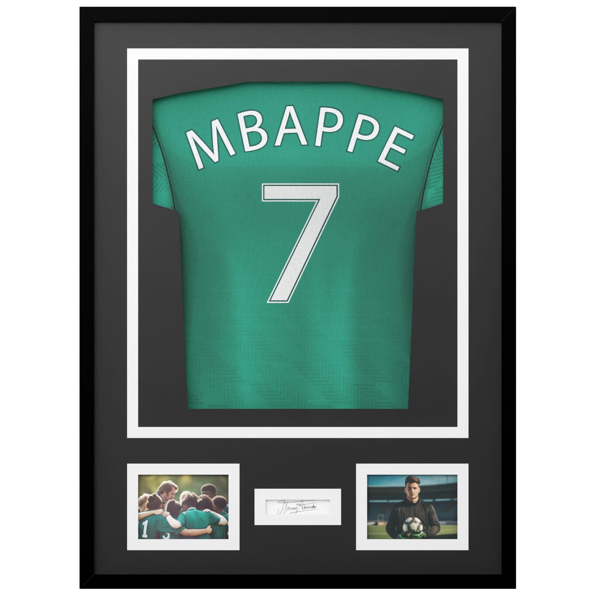 Avalo Cornice per oggetti in alluminio – Incorniciatura maglia da calcio – 3D Box Frame – 60 x 80 cm – Nero – Maglia incorniciata in cornice