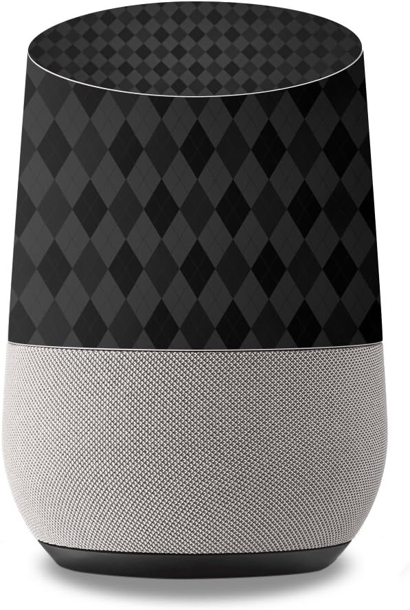 MightySkins Skin Compatible with Google Home wrap Cover Sticker Skins Black Argyle