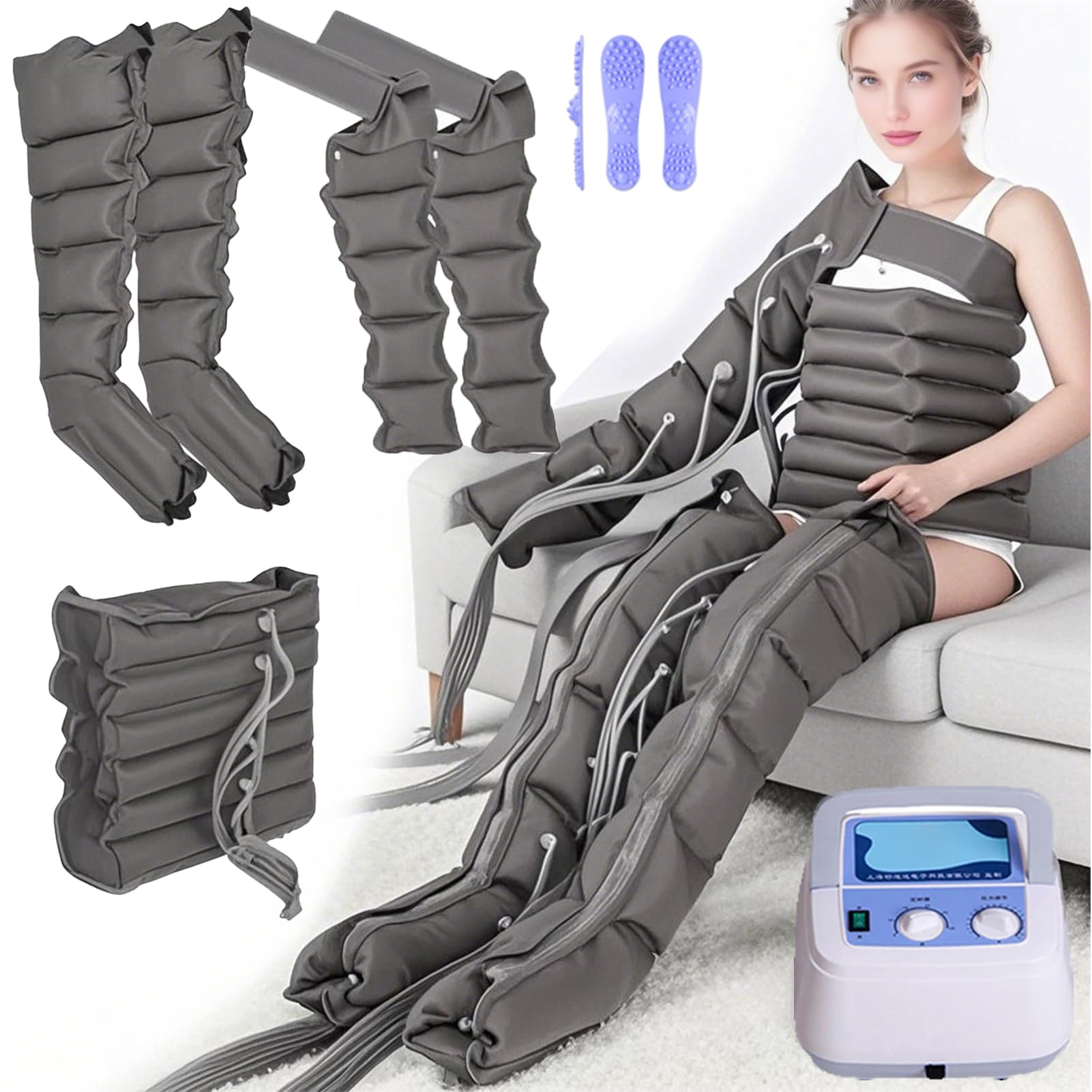 Bottes de pressothérapie électriques à 6 cavités pour massage des jambes