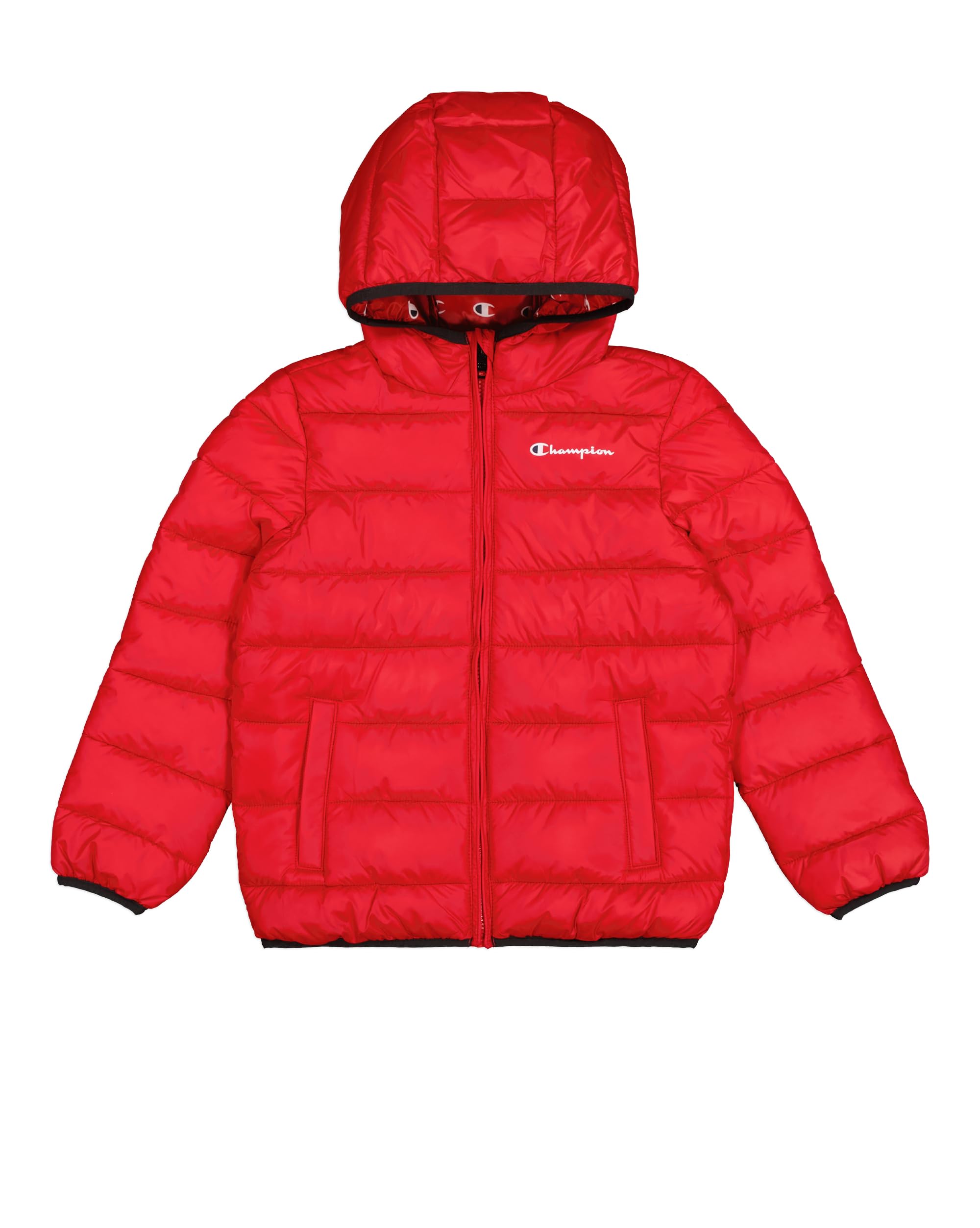 Champion Legacy Outdoor B (306868) - Wr Light Cirè 40gr Small Script Logo Hooded Giacca Unisex - Bambini e ragazzi