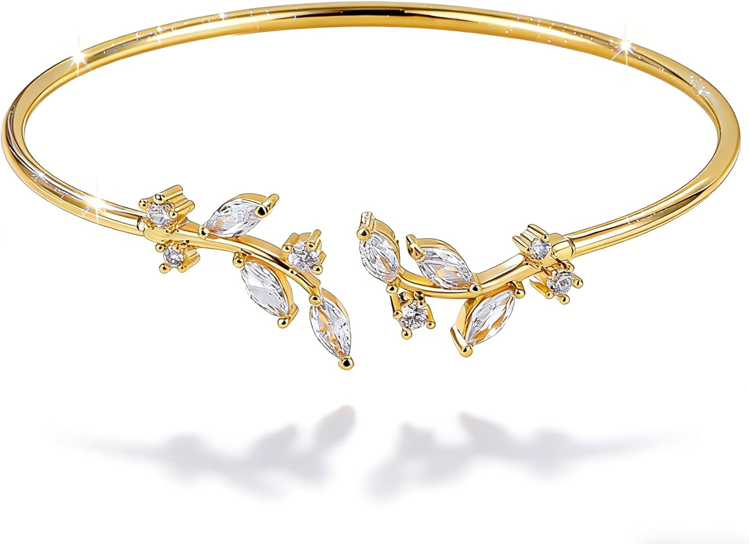 Arm Bracelet Upper Arm Moissanite Bracelet Arm Cuff Jewelry For Women Leaf Arm Wrap Wedding Bracelets For Brides