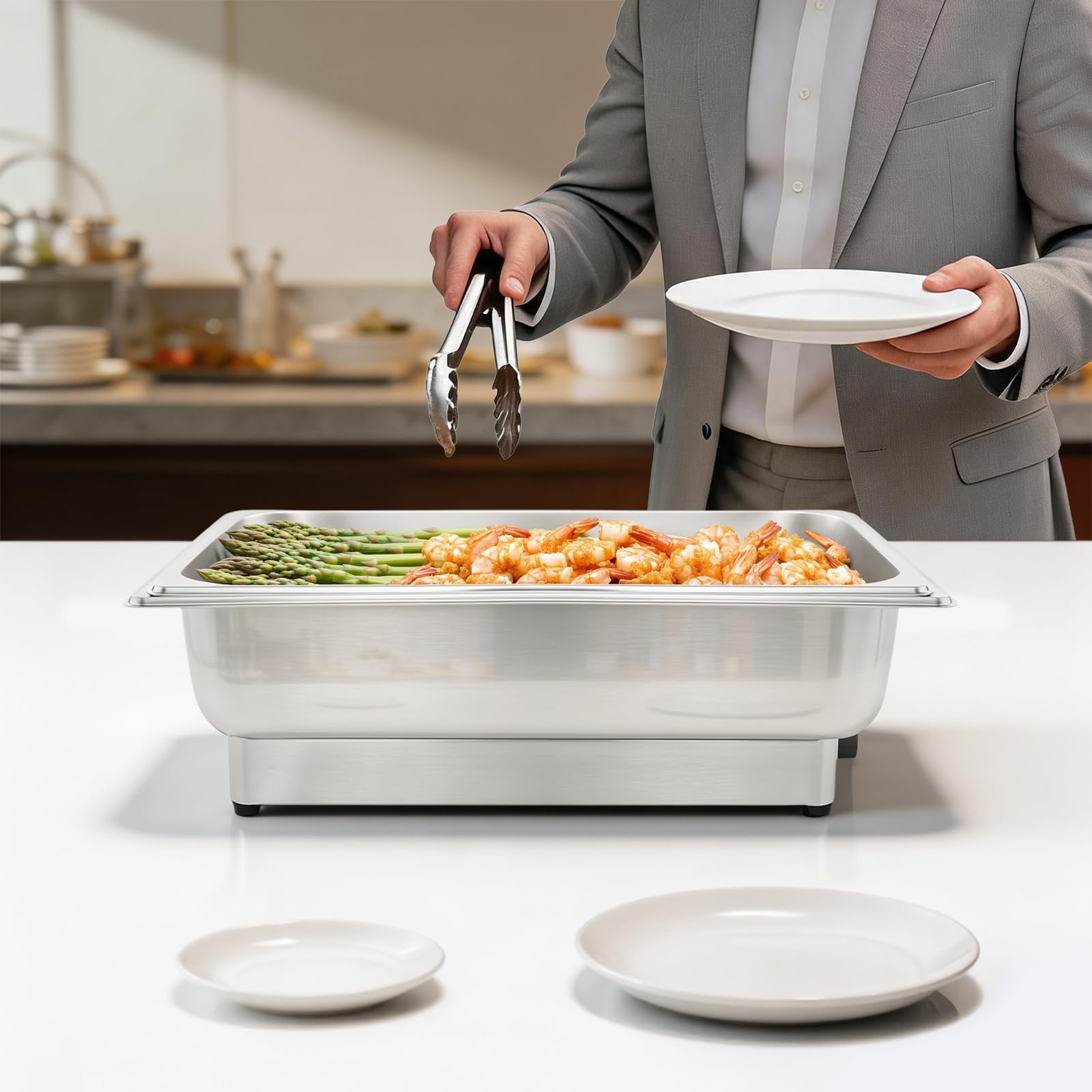 Elektryczna płyta grzewcza Chafing Dish ze stali nierdzewnej, 600 W, bufet