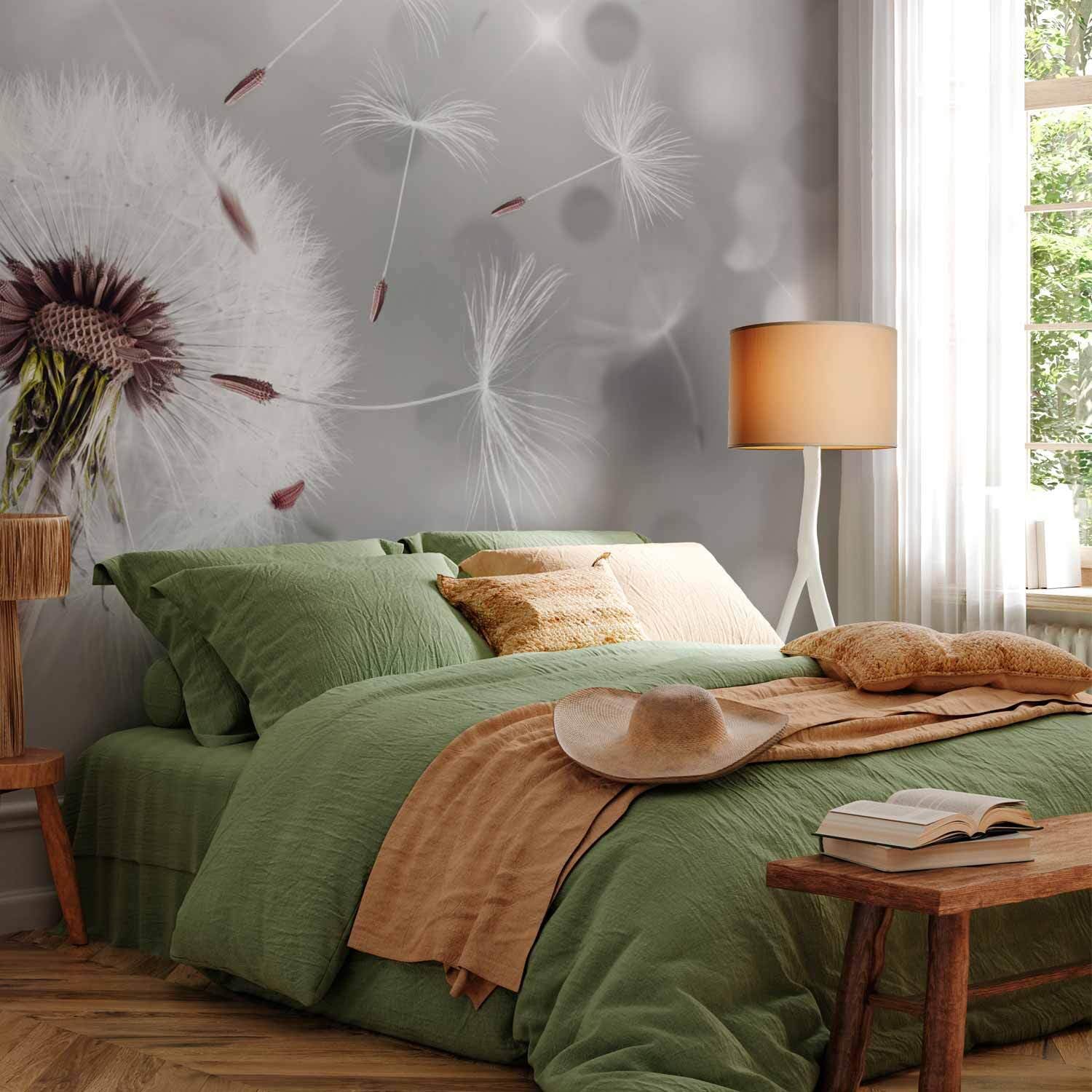 decomonkey Premium Fototapete Pusteblume Natur, 350x256 cm, XL, Blumen | Abstrakt, Vlies, Schlafzimmer, Wohnzimmer, Tapete, Fototapeten, Tapeten, Vliestapete, Wandtapete, moderne, Wandbild, Wand