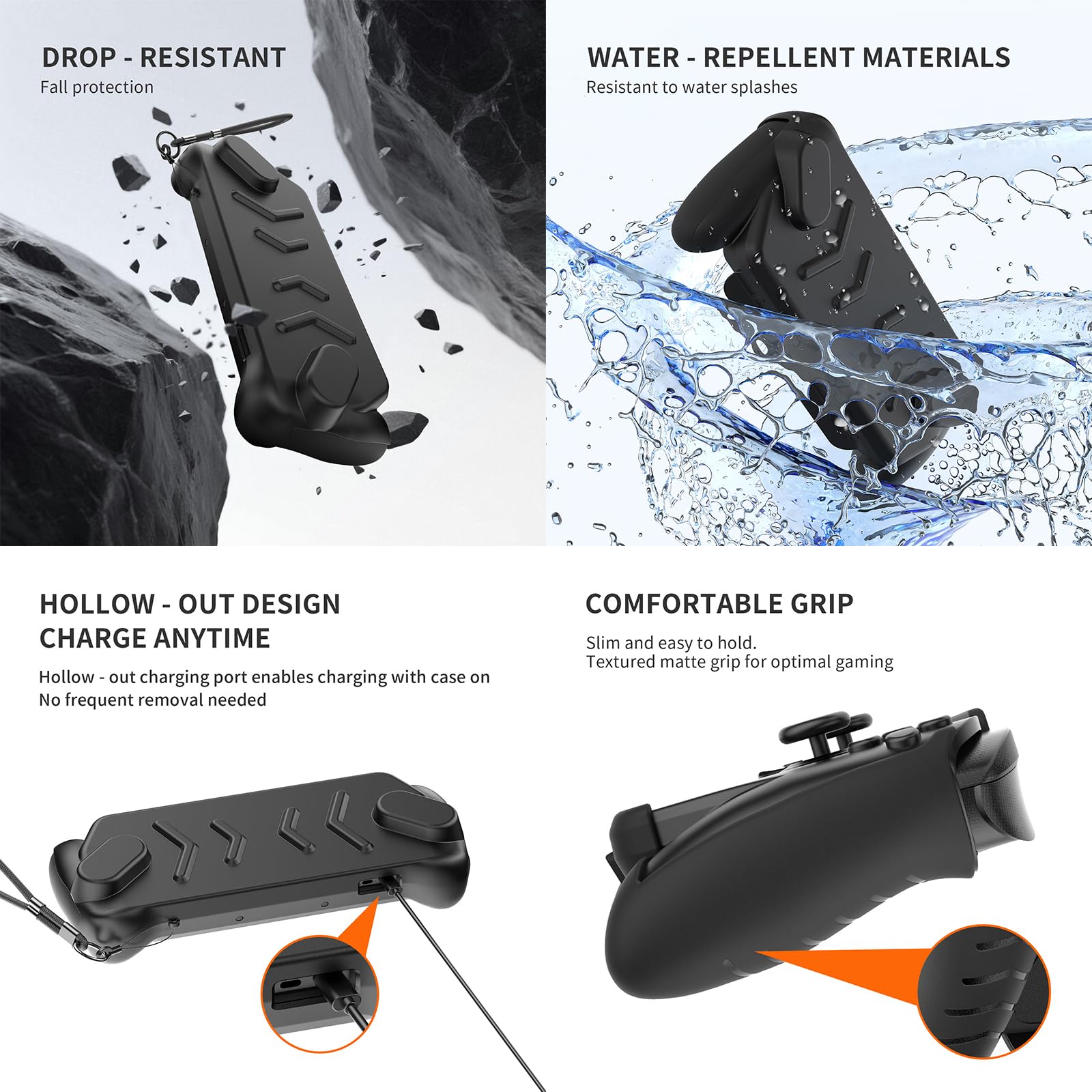 Zestaw Ochronnych Etui do ASUS ROG Xbox Ally X Konsoli do Gier 2025,ROG Xbox Ally Gaming Handheld Etui z Odłączaną Przednią Obudową,Tylnym Futerał Stojakiem i Paskiem,Czarny