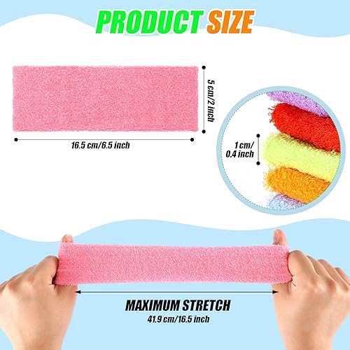 Miniatura 3 de Jiuguva 240 diademas deportivas a granel para mujeres y hombres, coloridas diademas elásticas suaves de los años 80 y 90, bandas elásticas que