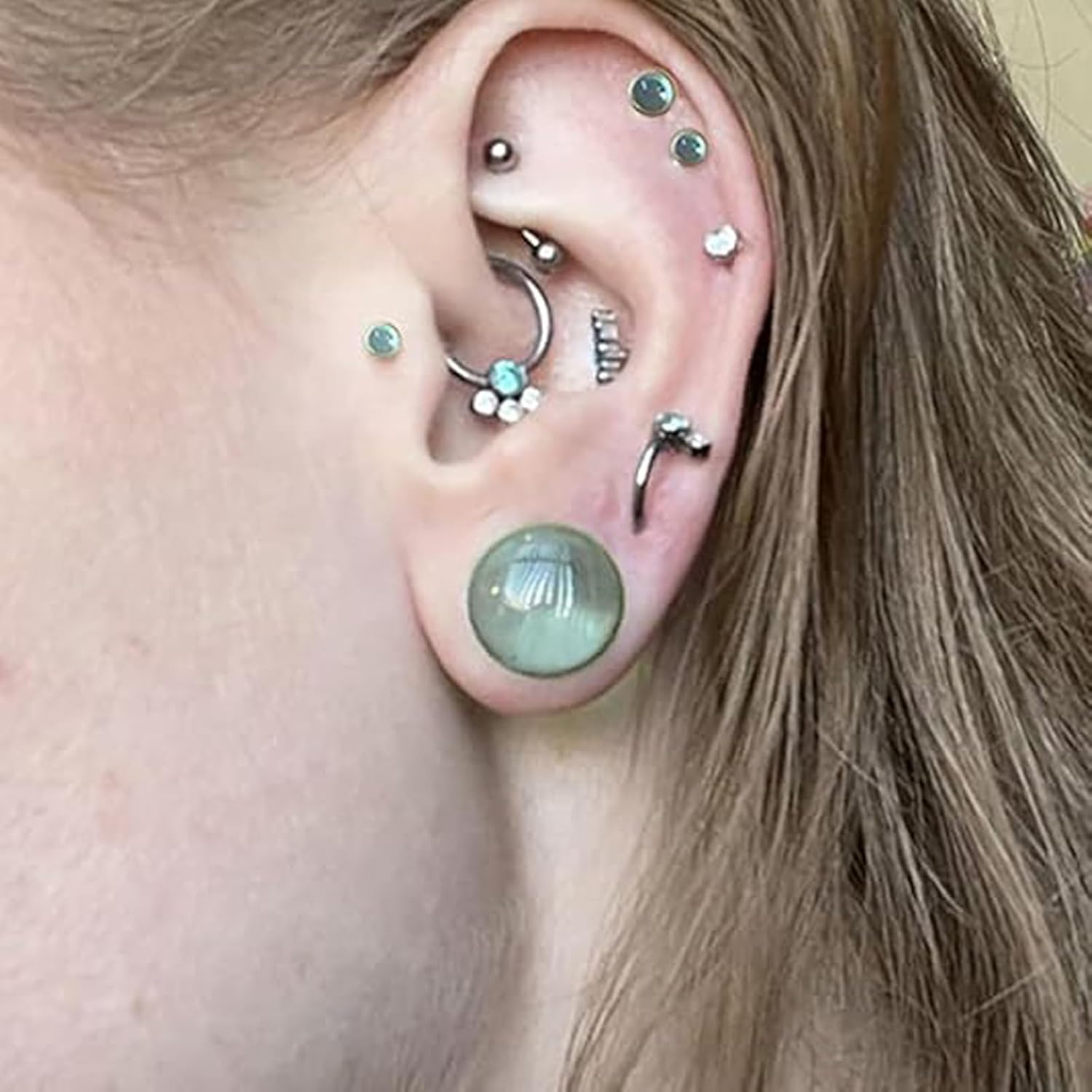 14G-00G Solid Acrylic Gauges Stretching Kit Plugs for Ears Gauges with O-Rings Single Flare Gauge Stretching Kit Ear Expander Piercing Jewelry for Women Men - Image 4