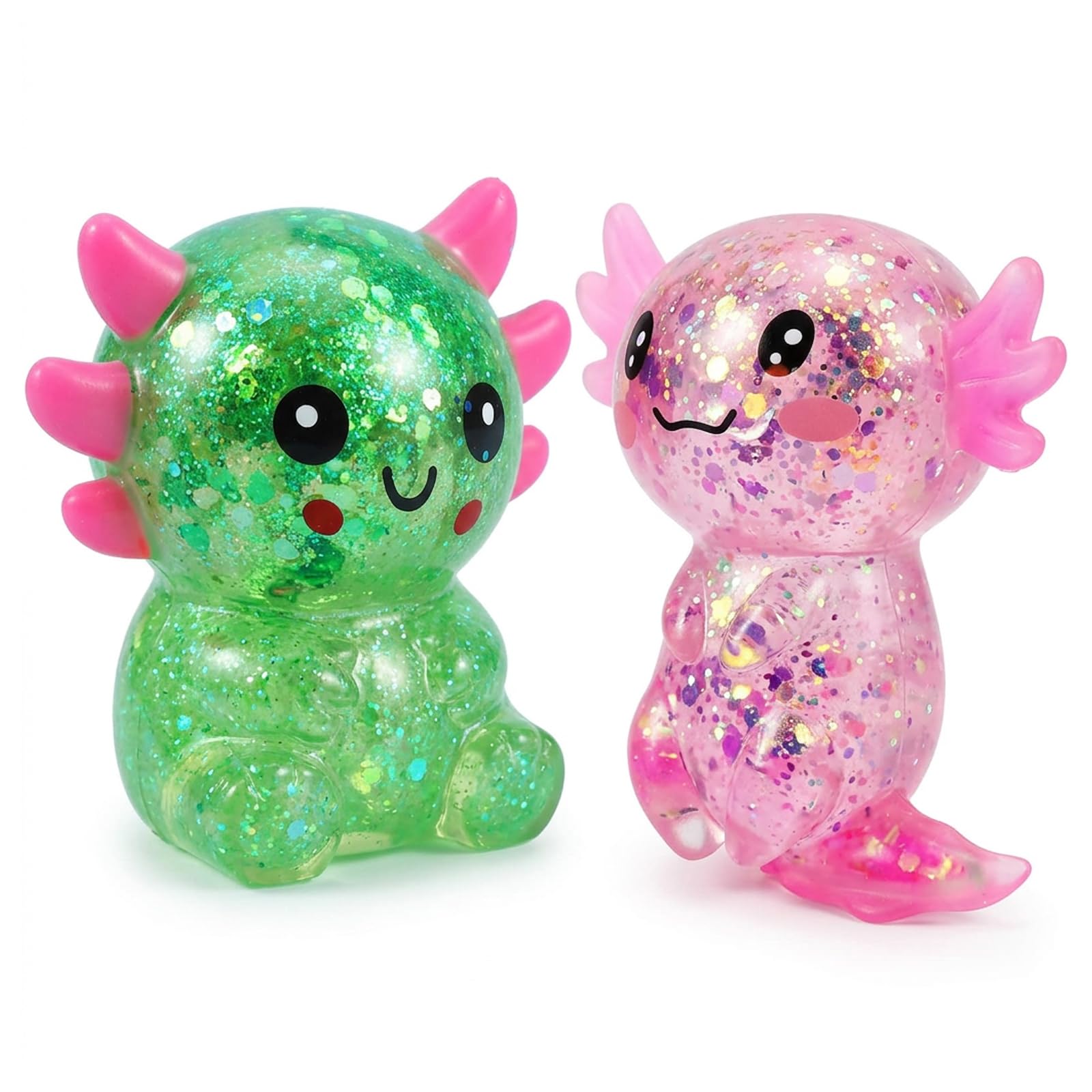 suction 2 PCS Axolotl Squishy, Desktop Decor, Soft Axolotl Figures，Portable Home And Office Decorative Items, Compact Desk Companion For Everyday Use