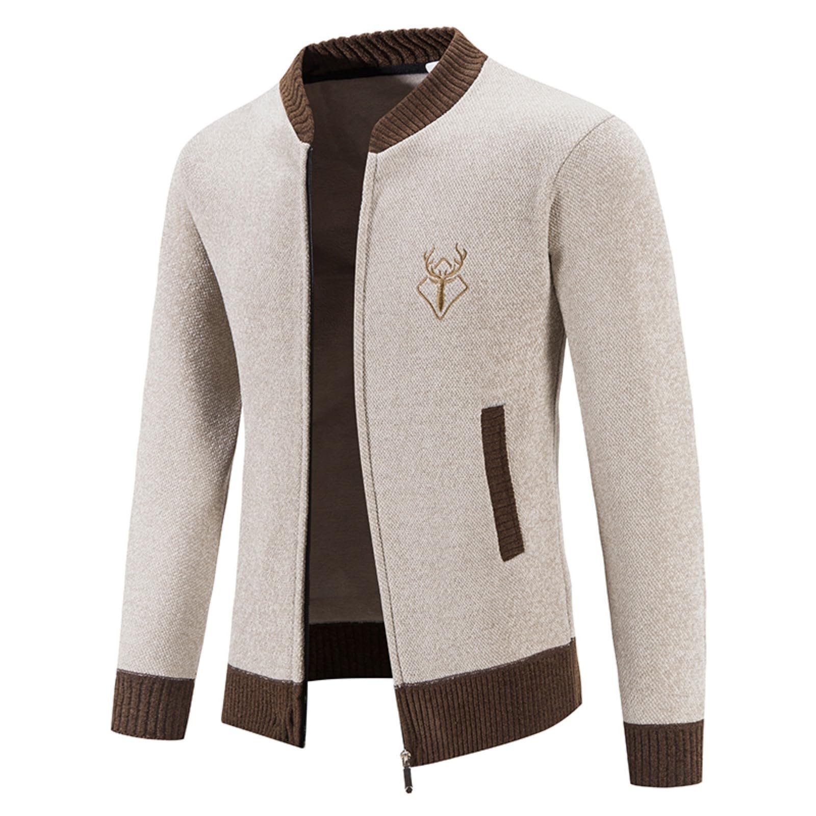 Suéter Informal Manga Larga Cremallera Hombre otoño Invierno Vacaciones Libre Tejido Lana Chaqueta Abrigada clásica Moderna Elegante imprescindible Temporada fría diseño Funcional