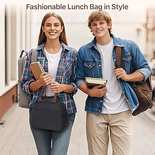 Miniatura 8 de Bagseri Lonchera con aislamiento para niños, bolsa térmica portátil reutilizable para niños pequeños, para la escuela, forro resistente al agua