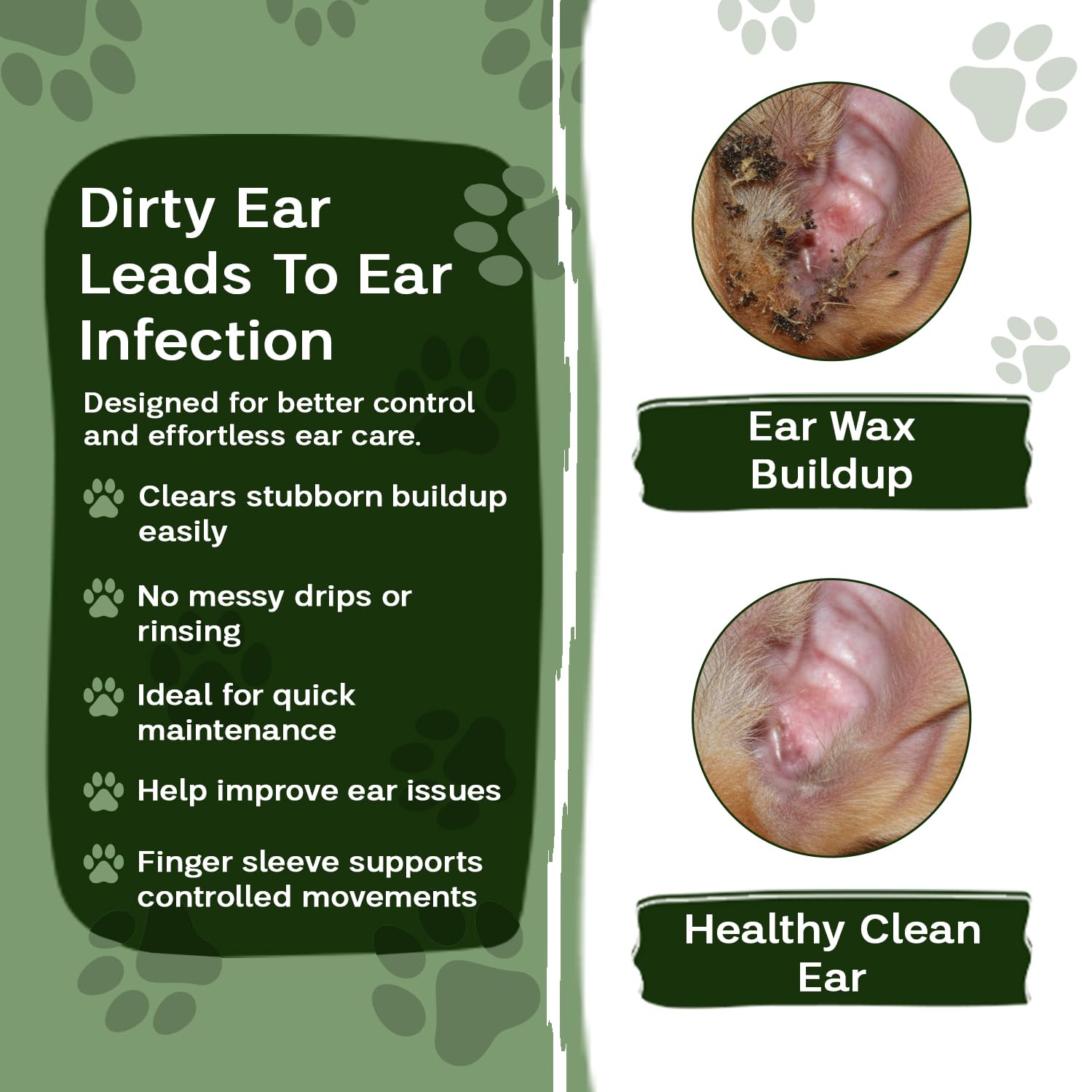 Dog Ear Wipes & Cat Ear Cleaner – Ear Wipes for Dogs, Cat Ear Wipes, Gentle Dog Ear Cleaning Wipes Remove Wax, Dirt & Odor, No-Rinse Ear Care (Coconut) - image 3