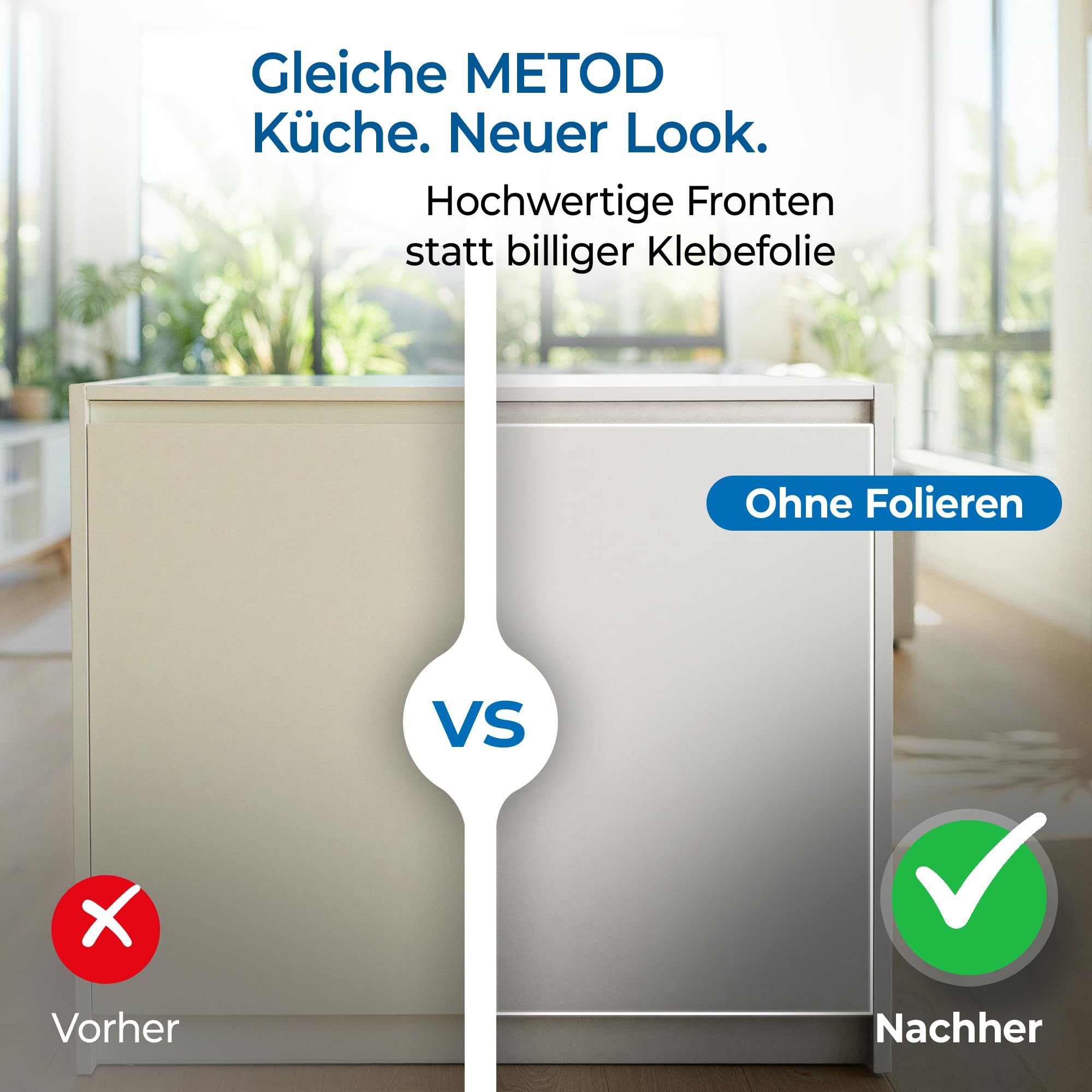 Prima Systeme Küchenfront (Weiß, 40x180 (Rechts/Links)) – Schranktür kompatibel mit IKEA METOD – Kratzfest, wasserabweisend und leicht zu reinigen – Premium-Qualität für Dein Zuhause