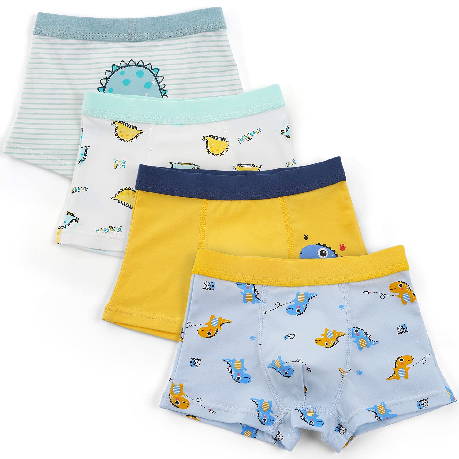 Boys' Briefs Soft Cotton Kids Underwear Toddler Undies 4 Pack Dinosaur 140