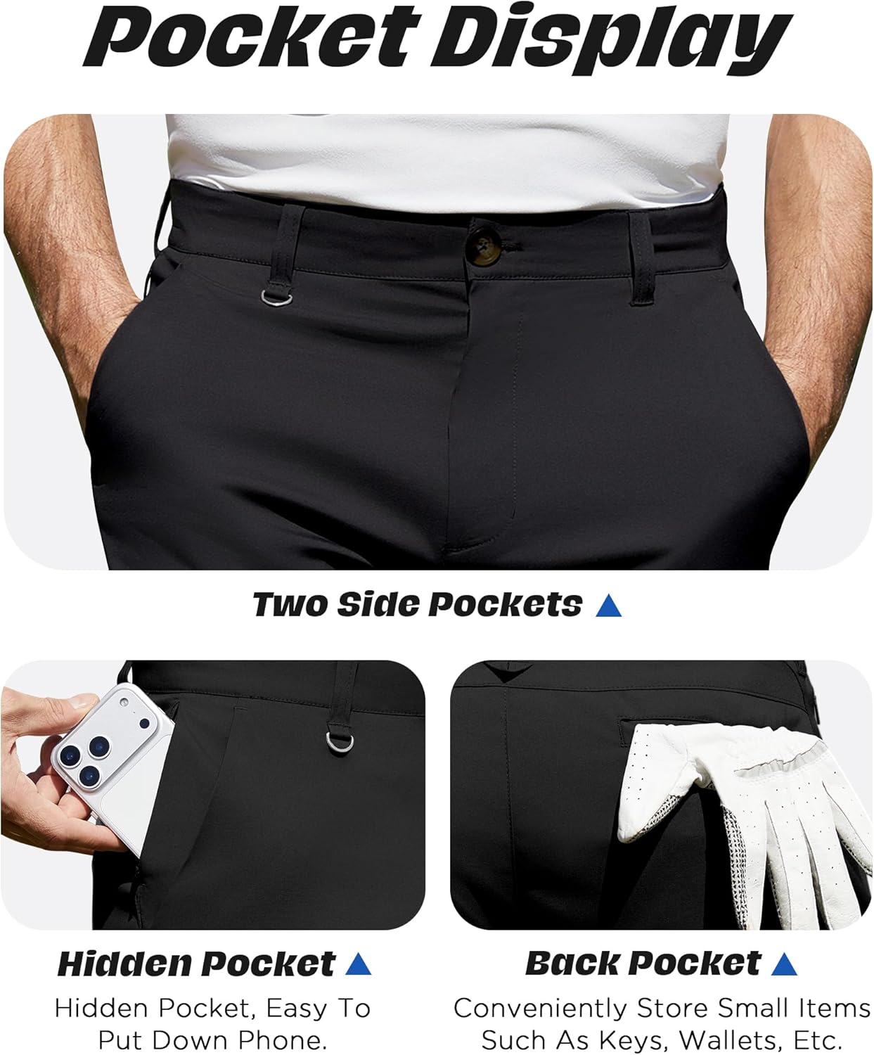 Men's Golf Shorts 7 Inch Inseam Casual Shorts for Men Quick Dry Lightweight Stretch with 4 Pockets