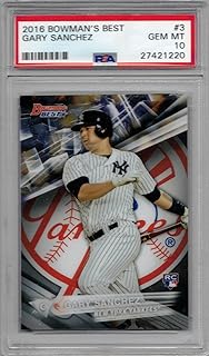 2016 Bowman's Best Baseball #3 Gary Sanchez Rookie Card Graded PSA 10 Gem Mint