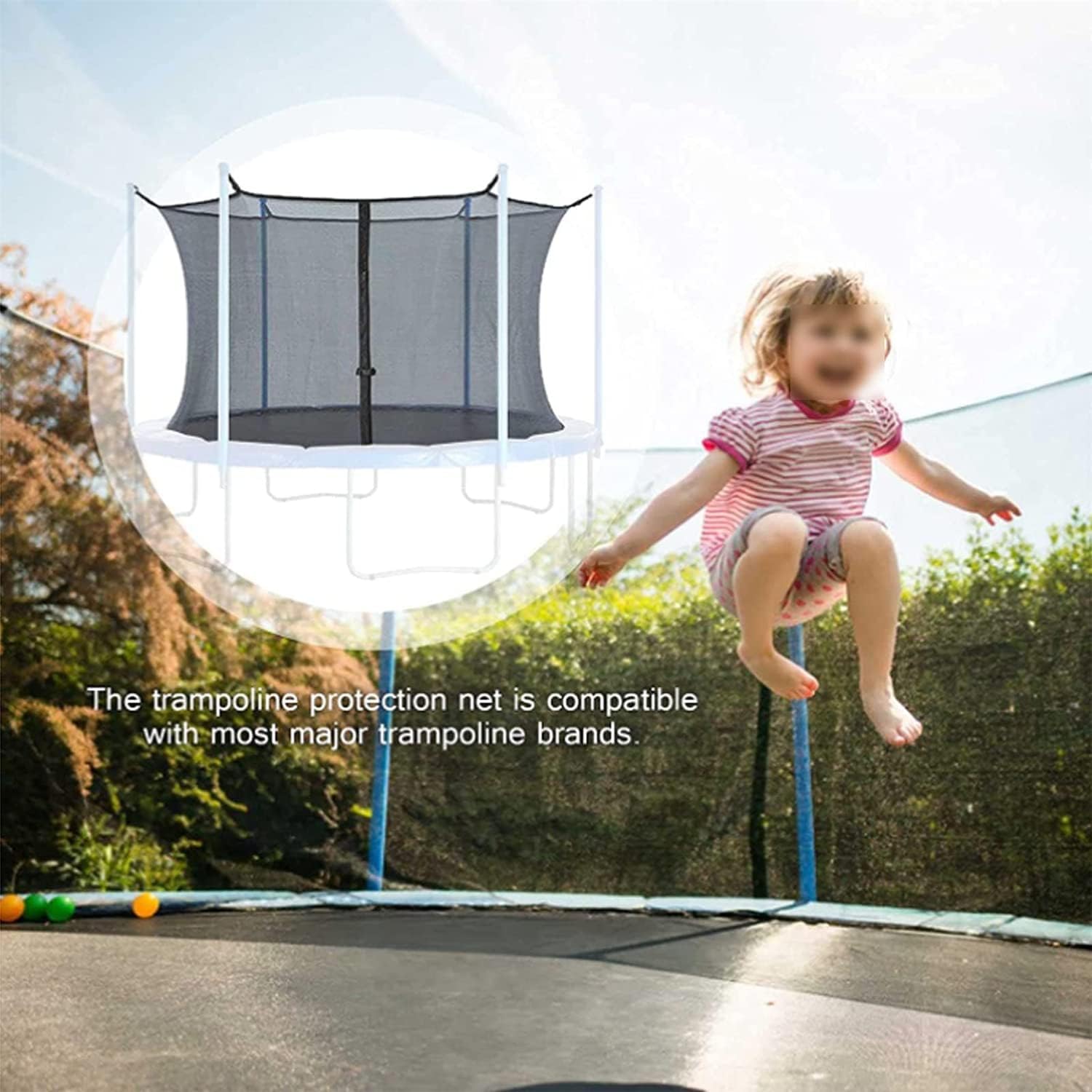 Akcesoria do trampoliny Okrągła trampolina z 8-biegunową wymienną siatką zabezpieczającą 12FT do siatki ochronnej trampoliny Skakanie siatki ochronnej