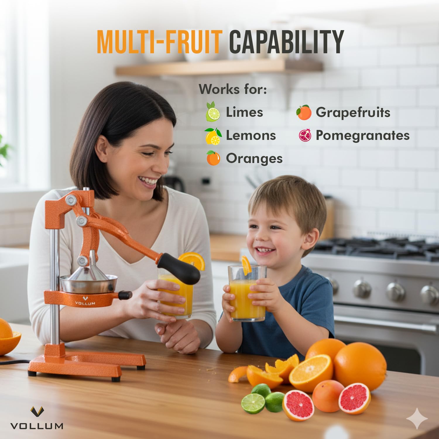 Exprimidor manual de frutas – Exprimidor de palanca de cítricos para el hogar de grado comercial para naranjas, limones, limas, pomelos y más – mancha.