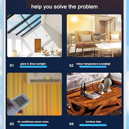 Miniatura 7 de Película reflectante para ventana con control de calor anti UV, protección de privacidad, bloqueo solar, película de aislamiento solar de vidrio,