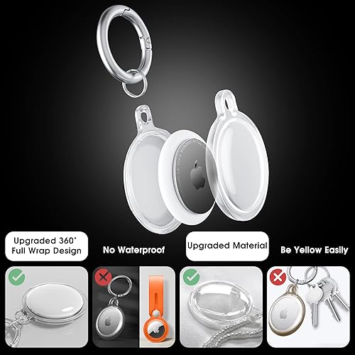 Miniatura 6 de Paquete de 6 fundas para Apple AirTag 6 con llavero, soporte impermeable para AirTag, funda para mascotas, seguimiento, niños, bolsos, llaves,