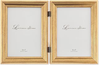 Lawrence Frames 5x7 Hinged Double Sutter Burnished Gold Picture Frame