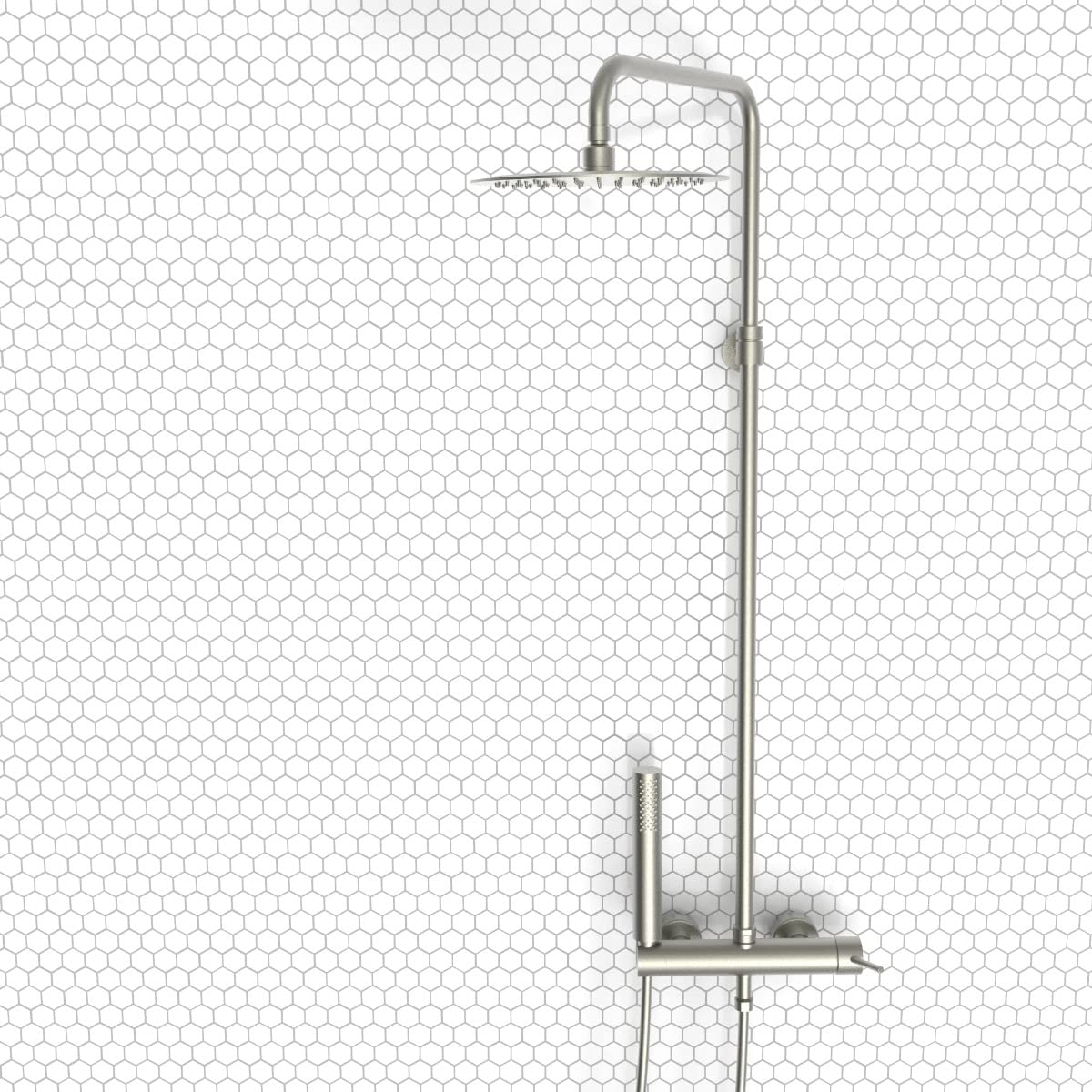 Essebagno Columna de ducha mecánica Luisa acero cepillado