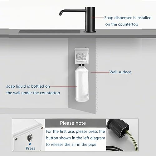 Miniatura 7 de Dispensador automático de jabón sin contacto para cocina y baño, dispensador de jabón eléctrico comercial integrado, sensores infrarrojos mejorados,