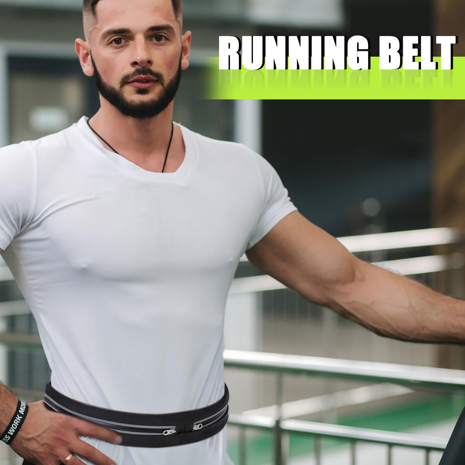 AiQInu Pasek do biegania, pokrowiec na telefon komórkowy, akcesoria do biegania, biegania, uprawiania sportu, fitnessu, kobiet i mężczyzn – czarny, czarny, Einheitsgröße, moda