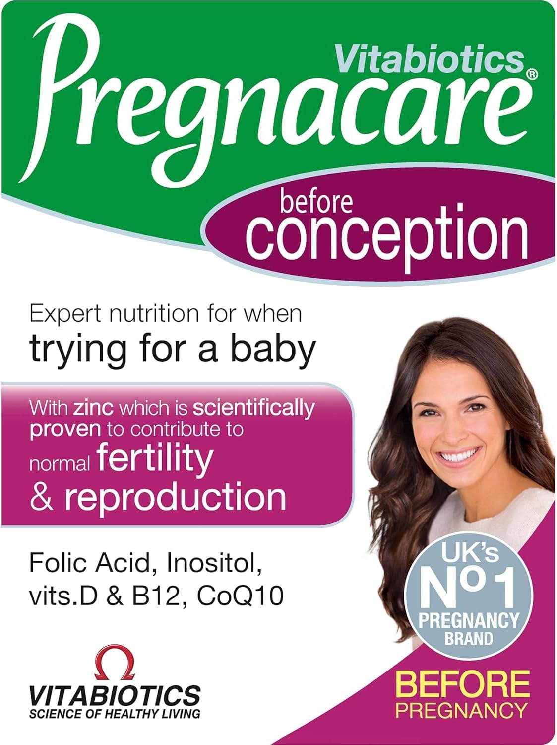 Pregnacare Conception 30 Tablets | Expert Nutrition When Trying for Baby | with Zinc, Folic Acid, Inositol, Vitamin D, B12, L-Arginine | Fertility & Reproduction Supplement | Before Pregnancy